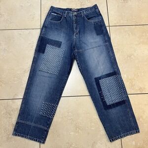 Vintage Y2K Southpole Baggy Jeans 36x32 Jnco Style Skate Grunge Hip Hop Patches